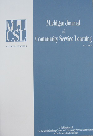 Cover photo of Michigan Journal of Community Service Learning