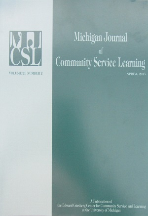 Cover photo of Michigan Journal of Community Service Learning
